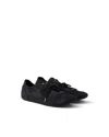 Prada Men's Collapse Canvas Sneakers In Black