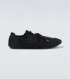 Prada Men's Collapse Canvas Sneakers In Black