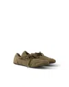 Prada Vintage-finished Canvas Sneakers For Women In Brown