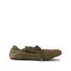 Prada Vintage-finished Canvas Sneakers For Women In Green