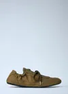 Prada Vintage-finished Canvas Sneakers For Women In Green