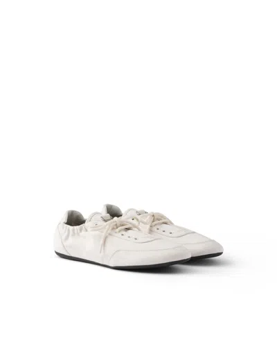 Prada Mens White Collapse Denim Trainers Eur 43.5 / 9.5 Uk In Multi