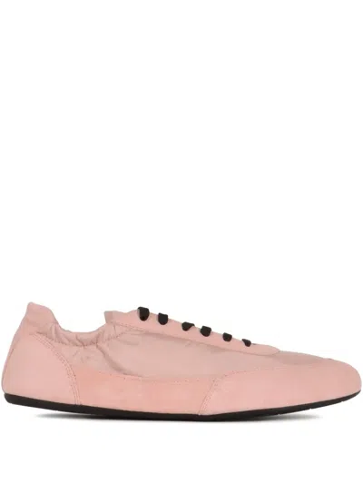 Prada Collapse Lace-up Suede Sneakers
