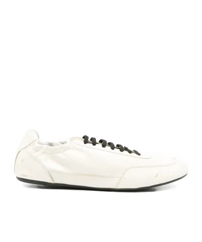 Prada Collapse Lace-up Sneakers In White