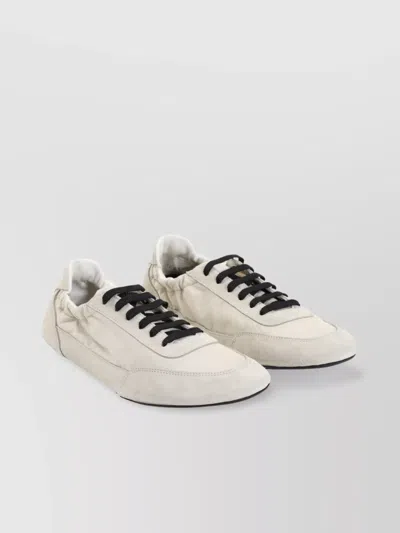 Prada Collapse Leather Low-profile Sneakers In White