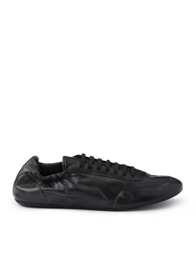 Prada Collapse Re-nylon And Suede Elasticized Sneakers In Black