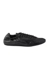 Prada Collapse Leather Sneakers In Black