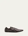 Prada Collapse Leather Sneakers In Brown