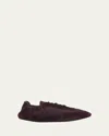 Prada Burgundy Re-nylon And Suede Sneaker Collapse In Purple
