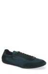 Prada Collapse Mixed Media Low Top Sneaker In Green