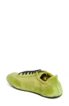 Prada Collapse Mixed Media Low Top Sneaker In Lime