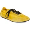 Prada Collapse Mixed Media Low Top Sneaker In Yellow