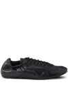 Prada Collapse Leather Sneakers In Black