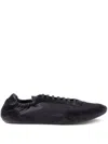Prada Collapse Re-nylon And Suede Elasticized Sneakers Shoes In Black