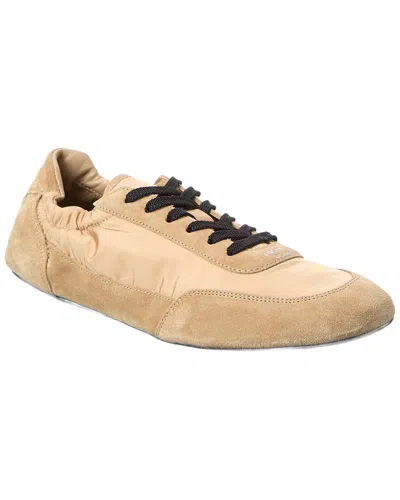 Prada Collapse Re-nylon & Suede Sneaker In Nude