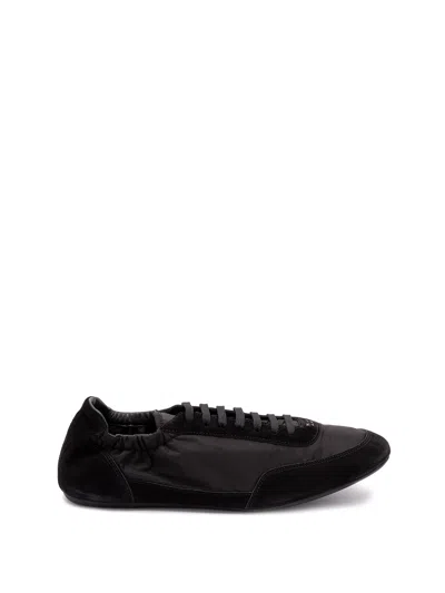 PRADA `COLLAPSE` RE-NYLON AND SUEDE SNEAKERS