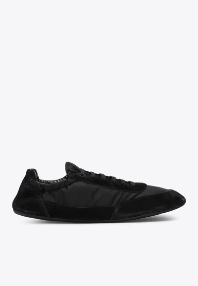 PRADA COLLAPSE RE-NYLON AND SUEDE SNEAKERS