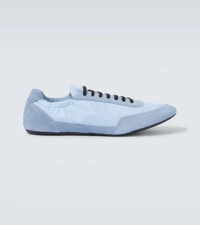 Prada Collapse Re-nylon And Suede Sneakers In Blue