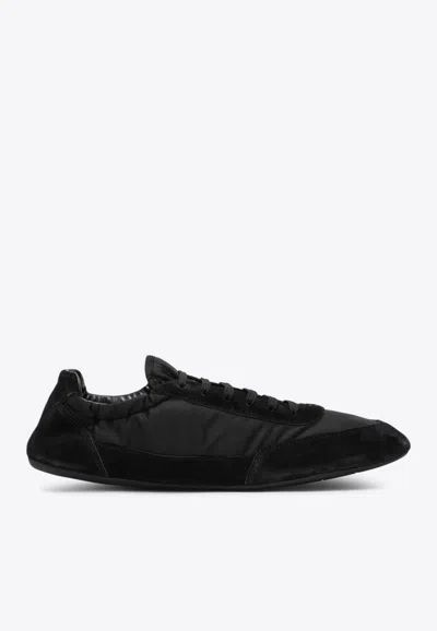 PRADA COLLAPSE RE-NYLON AND SUEDE SNEAKERS