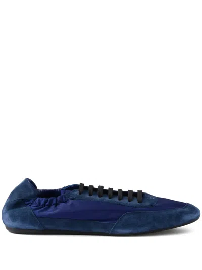 PRADA COLLAPSE RE-NYLON SUEDE SNEAKERS