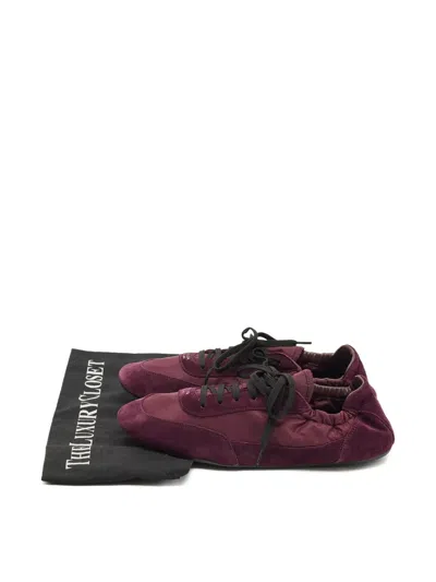 Pre-owned Prada Collapse Re-nylon Sneakers In Red