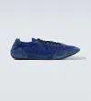Prada Collapse Re-nylon And Suede Elasticized Sneakers In Blau