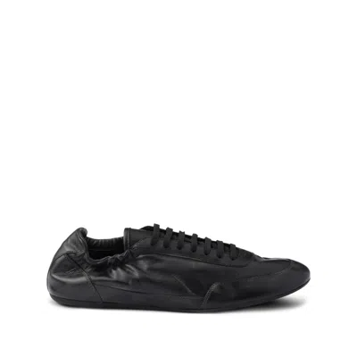Prada Collapse Re-nylon And Suede Elasticized Sneakers In Black