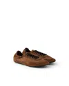 Prada Collapse Re-nylon And Suede Elasticized Sneakers In Brown