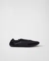 Prada Collapse Re-nylon And Suede Sneakers In Black