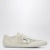 Prada White Logo Sneakers In Black