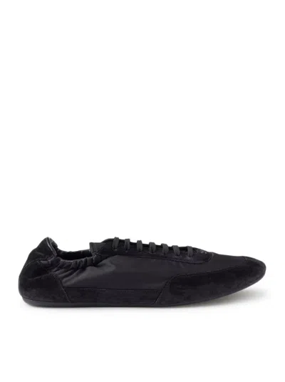 PRADA COLLAPSE SNEAKERS IN RE-NYLON AND SUE