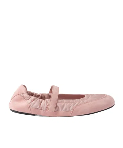 PRADA COLLAPSE STRAP-DETAIL BALLET FLATS