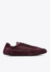 Prada Collapse Re-nylon And Suede Sneakers In Burgundy