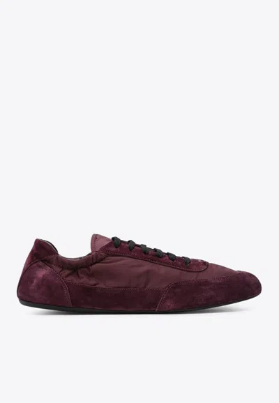 PRADA COLLAPSE SUEDE AND RE-NYLON SNEAKERS