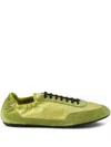 Prada Collapse Re-nylon And Suede Elasticized Sneakers In Green