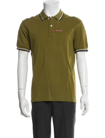 Pre-owned Prada Collar Short Sleeve Polo Shirt In Green
