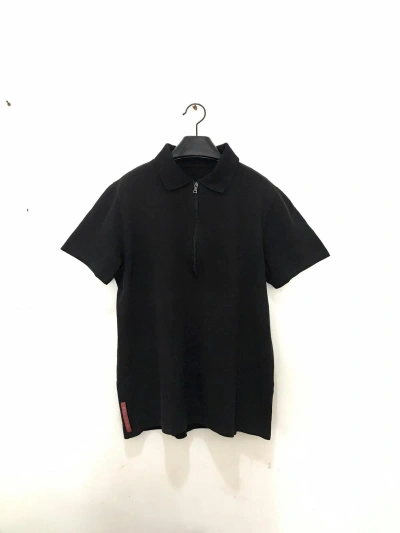 Pre-owned Prada Collar Zipper Black Shirt