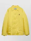 Prada Collared Jacket Front Pockets Long Sleeves In Yellow