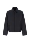 Prada Padded Jacket With Collared Design And Front Pocket In Black
