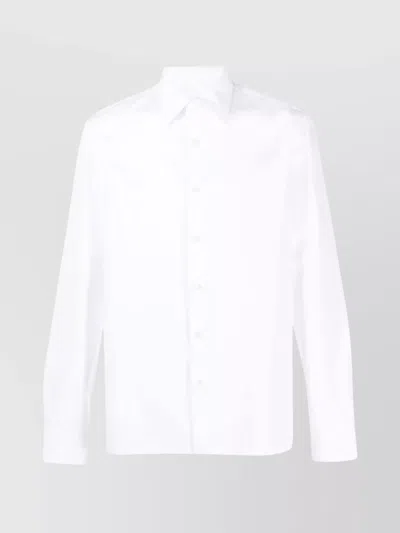 Prada Collared Shirt Long Sleeves In White