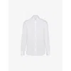 Prada Collared Slim-fit Cotton-blend Shirt In White