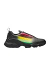Prada Collision Cross Rubber Sneakers In Black