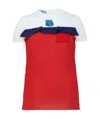 Prada Color Matching Design Lotus Leaf Edge T-shirt In Red