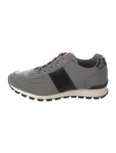 Pre-owned Prada Colorblock Pattern Athletic Sneakers In Grey