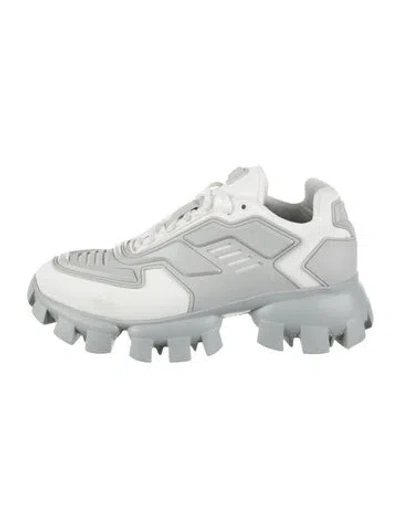 Pre-owned Prada Colorblock Pattern Chunky Sneakers In White
