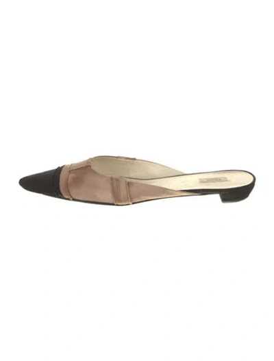 Pre-owned Prada Colorblock Pattern Mules In Neutral