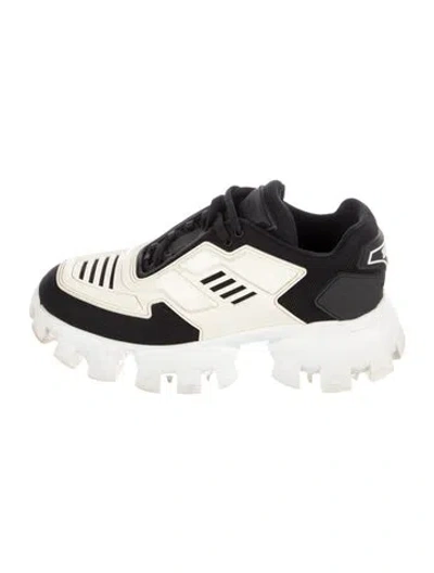 Pre-owned Prada Colorblock Pattern Sneakers In Black