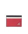 Prada Colour-block Cardholder In Red