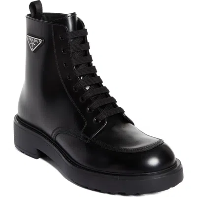 Prada Combat Boot In Black