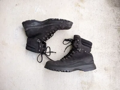 Pre-owned Prada Combat Boots Black 11 Leather Chunky Rubber Platform